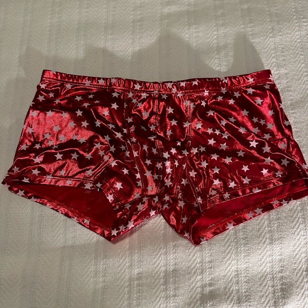 Boxer briefs with a flair - Red with Stars - Size "XL" but fits like size “L”